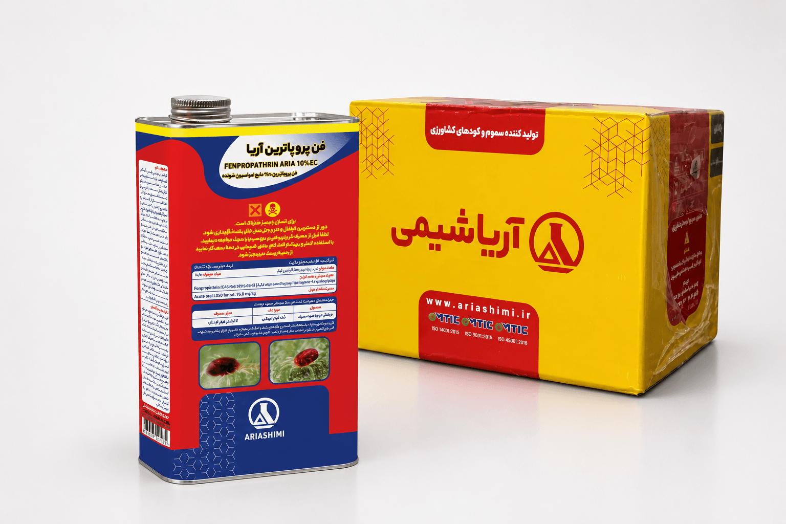 حشره‌کش فن پروپاترین آریاشیمی ۱۰٪ EC یک لیتری (فروش عمده – کارتن ۱۲ عددی)