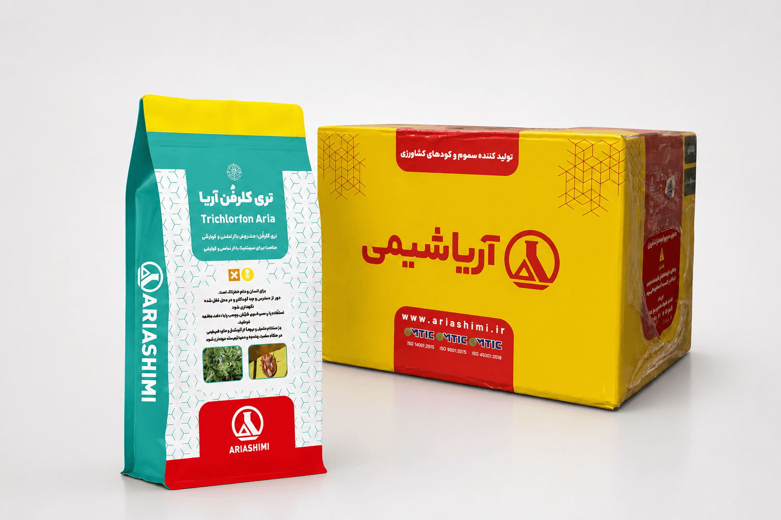 حشرهکش تری کلرفن ۸۰٪ پاکت ۱ کیلوگرمی – فروش عمده (کارتن ۱۰ عددی)
