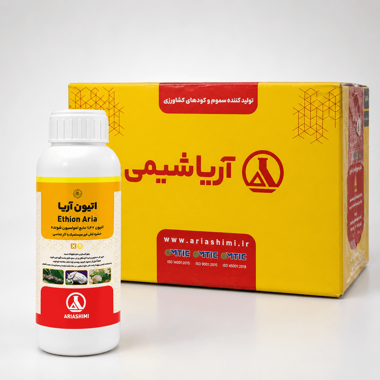 حشره‌کش اتیون آریاشیمی ۴۷٪ EC (فروش عمده – کارتن ۱۲ عددی)