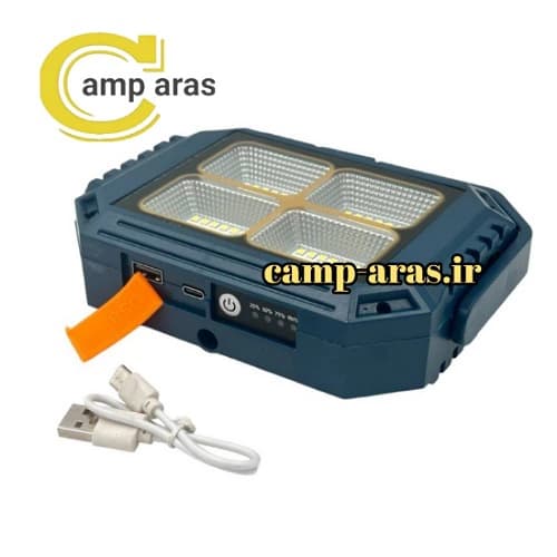 پروژکتور شارژی خورشیدی چراغ قوه دار CK902 پاوربانکی — تصویر ۷