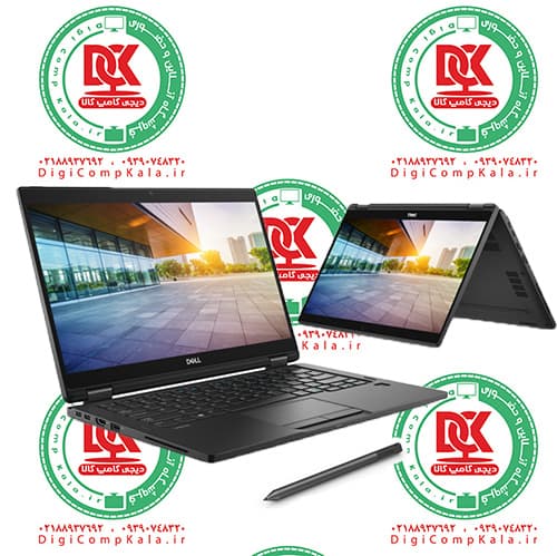لپ تاپ 13.3 اینچ لمسی دل 360 درجه Dell Latitude 7390 2-in-1 Intel Core i7 8650u RAM 16GB FullHD IPS نسل 8 اینتل و قلم