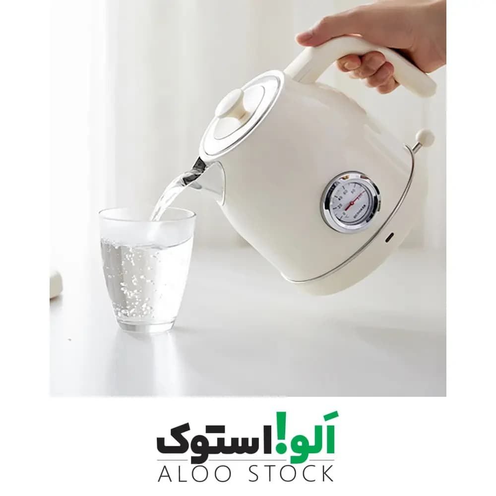 کتری برقی QCOOKER Retro Electric Kettle Stainless Steel — تصویر ۷