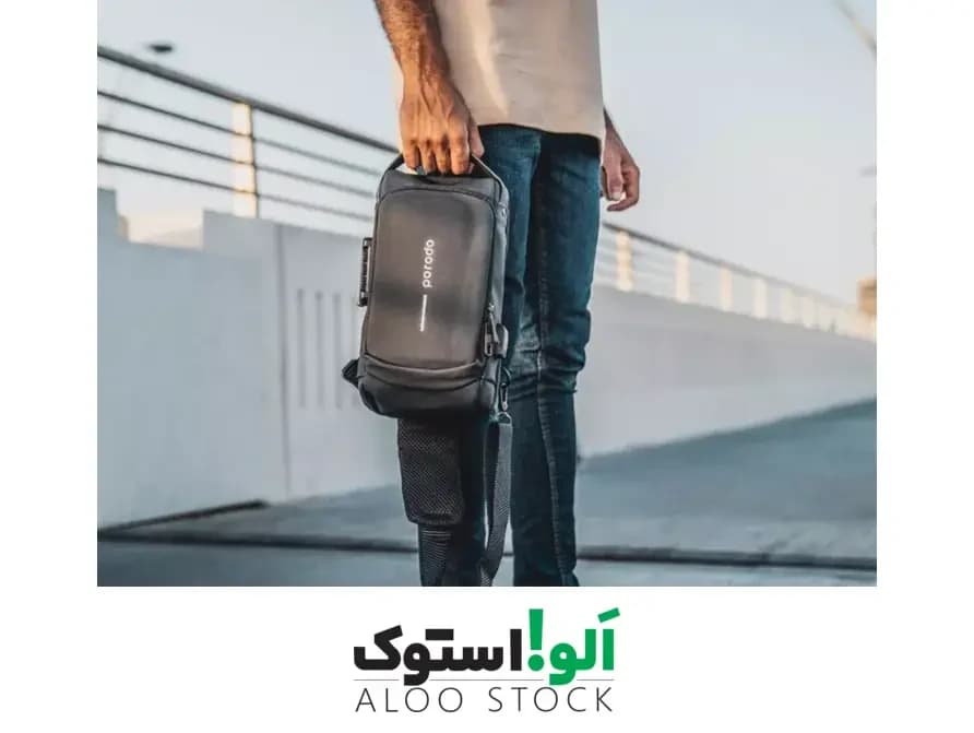 کوله تک بند ضد سرقت پرودو مدل Porodo Lifestyle Water-Proof Oxford Fanny Pack With USB-A Port — تصویر ۵
