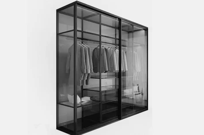 مکانیزم تاپ لاین دو درب با پروفیل آلومینیوم روکار ساختمانی به عرض 240 فانتونی K225 — تصویر ۲