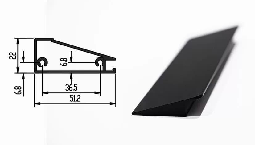 پروفیل درب کمد و کابینت مدل اسپانیش استایل رنگ مشکی مات فانتونی i330 تا i339 — تصویر ۷
