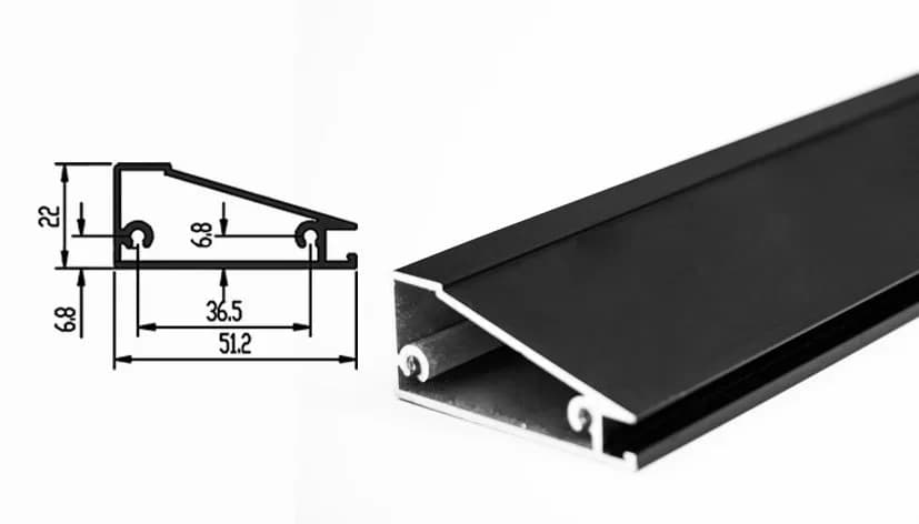 پروفیل درب کمد و کابینت مدل اسپانیش استایل رنگ مشکی مات فانتونی i330 تا i339 — تصویر ۵