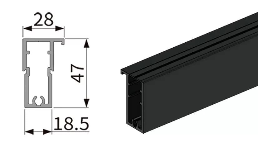 پروفیل درب کابینت و کمد پرشین استایل رنگ نوک مدادی مات فانتونی i280 تا i284 — تصویر ۶