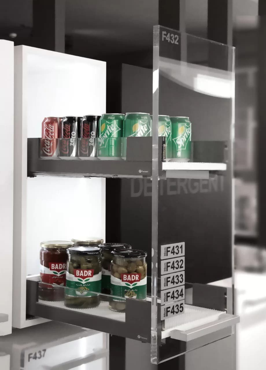 سوپر لردر 106mm زیر صفحه اسلیم شیشه دو طبقه عرض آزاد فانتونی F431 تا F435