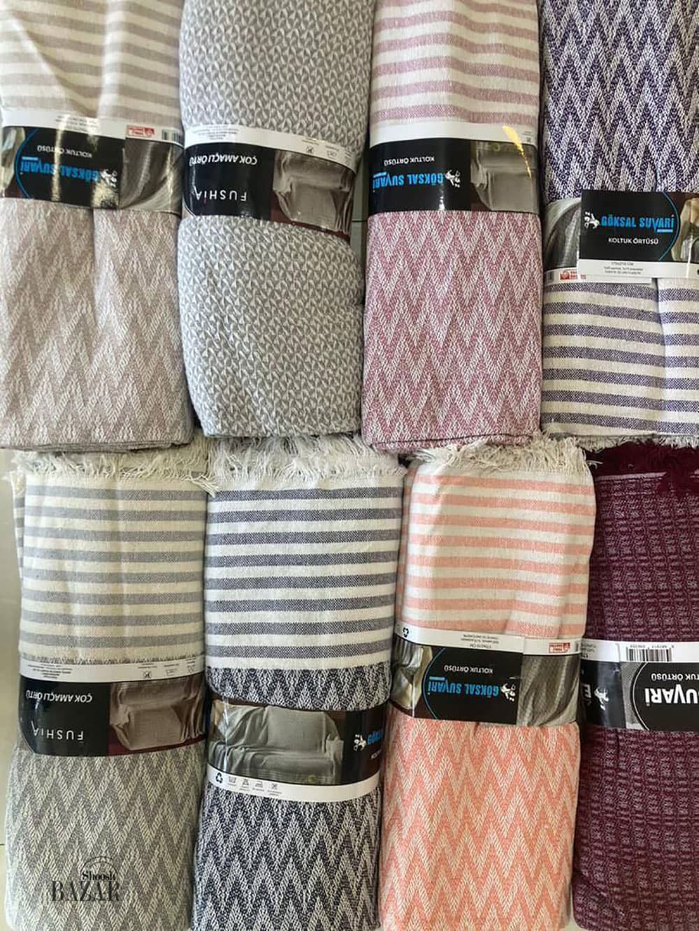 شال مبل و روتختی طرحدار کتان ترک 170*210 سانت