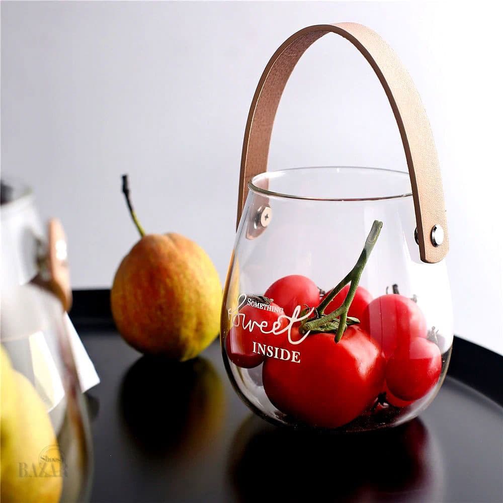 سطل یخ و جا کاردی پیرکس دسته چرمی