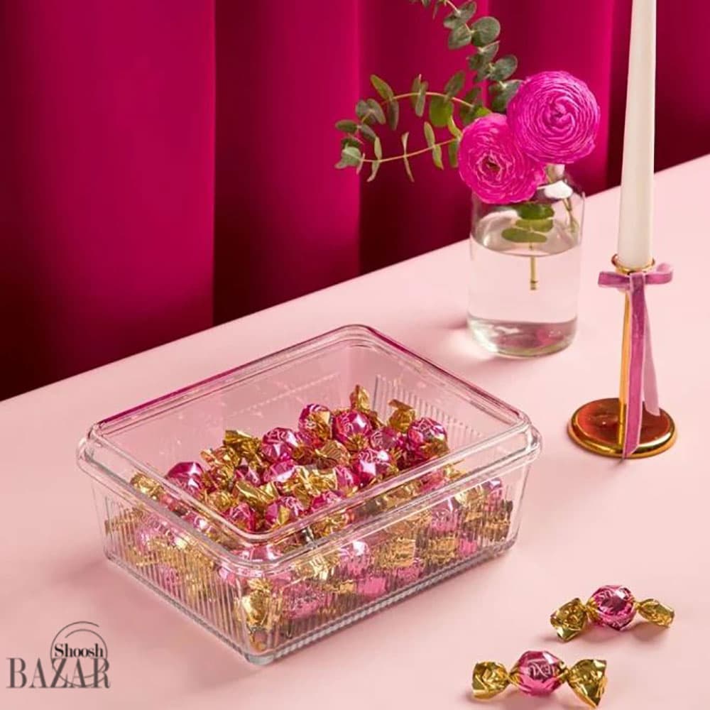 شکلات خوری مستطیل شیشه ای لیمون کد 2341 — تصویر ۳
