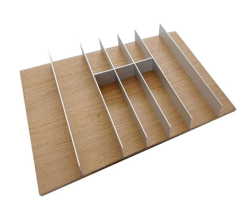 جای قاشق و چنگال چوبی با تقسیم کننده ی آلومینیومی ثابت ریل دبل باکس عرض 45 فانتونی کد O241