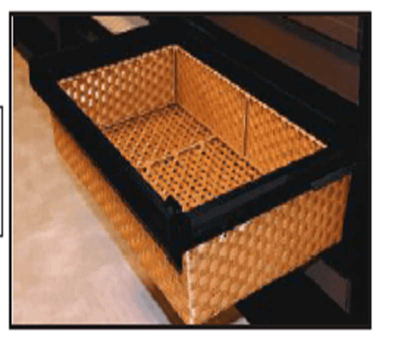 سبد حصیری ریلی داخل کمد رنگ مشکی طرح ایتالین سایز 60 فانتونی کد J537 — تصویر ۳