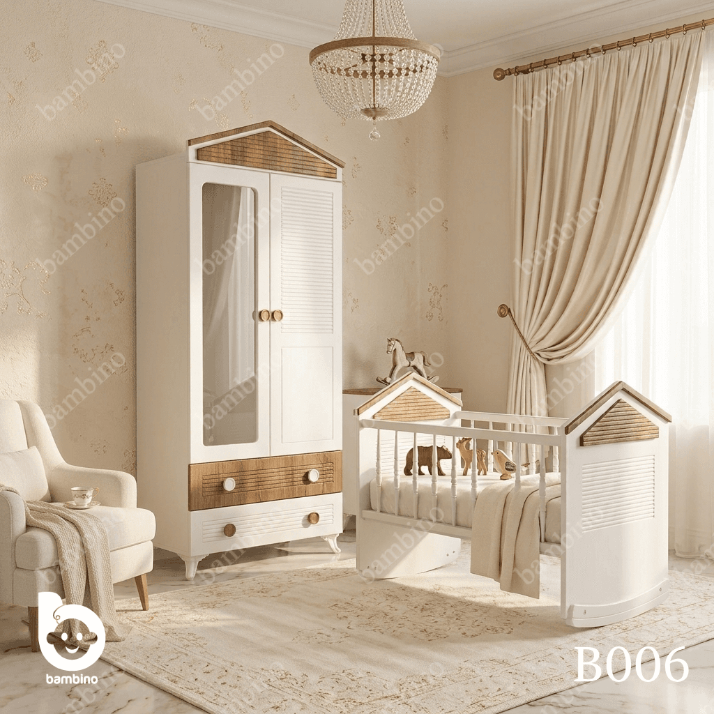 سرویس کمد و تخت نوزادی بامبینو مدل B006