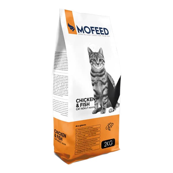 غذای گربه بالغ ایندور با طعم مرغ و ماهی مفید – MoFeed Chicken & Fish