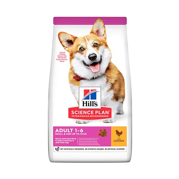 غذای سگ بالغ نژاد کوچک با طعم مرغ هیلز – Hills Mini Adult Chicken