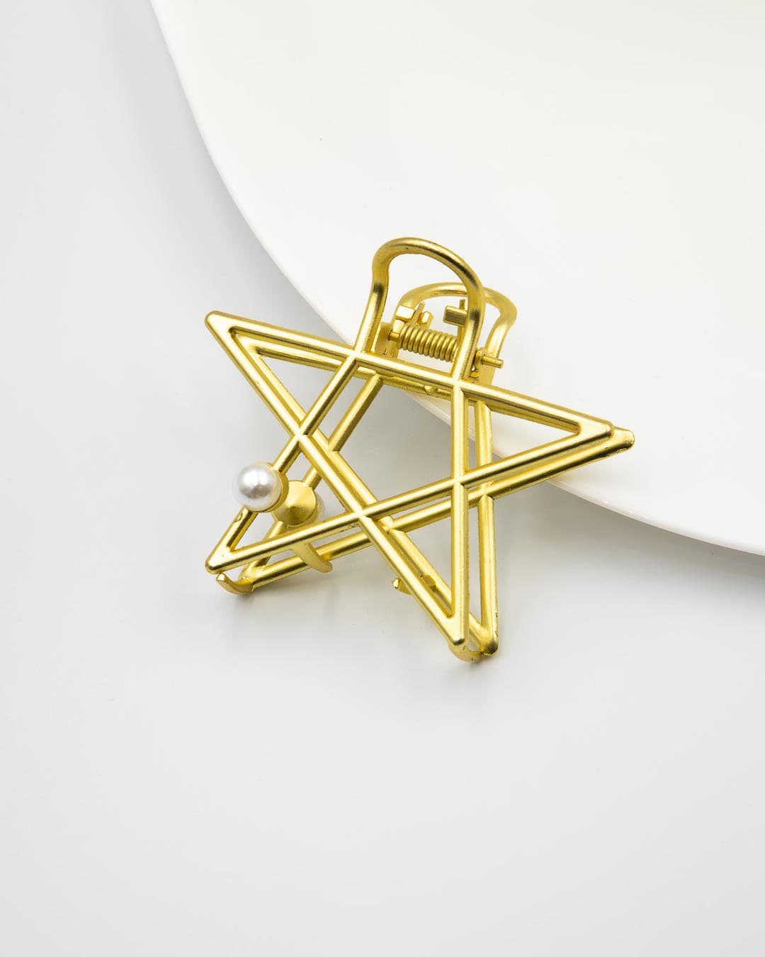 کلیپس فلزی طرح ستاره تک مروارید – کد C106