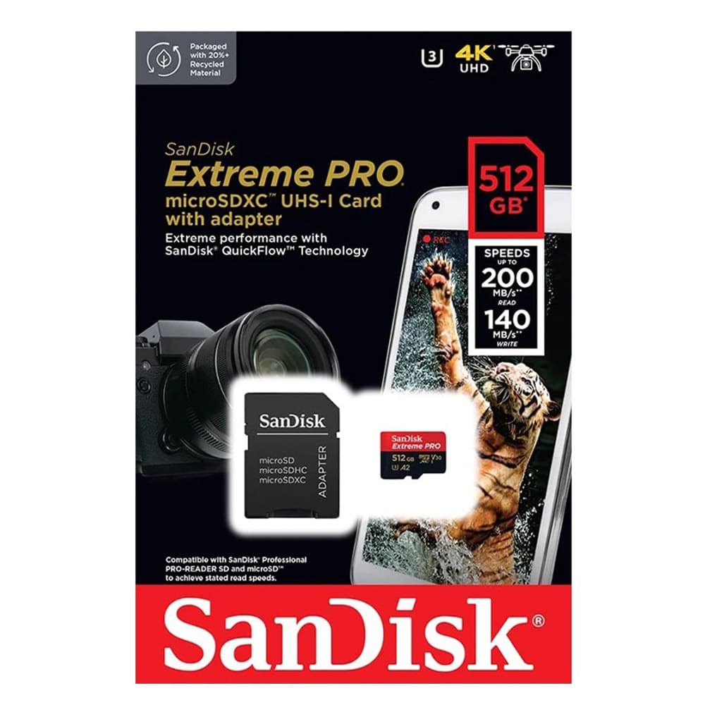 کارت حافظه میکرو اس دی سن دیسک مدل اکستریم پرو U3 کلاس 10 با ظرفیت 512 گیگابایت — تصویر ۷