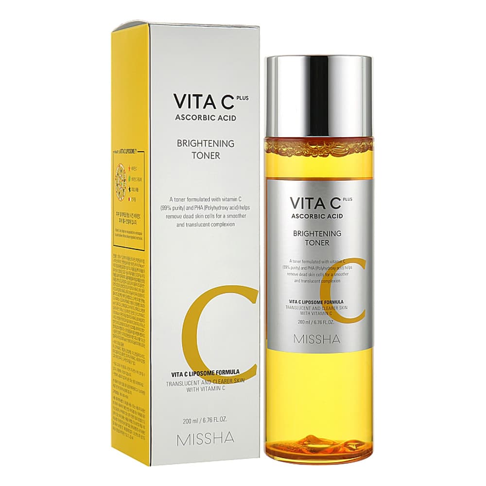 تونر ضد لک و روشن کننده ویتا سی پلاس میشا Missha Vita C Plus Brightening Toner 200ml — تصویر ۲
