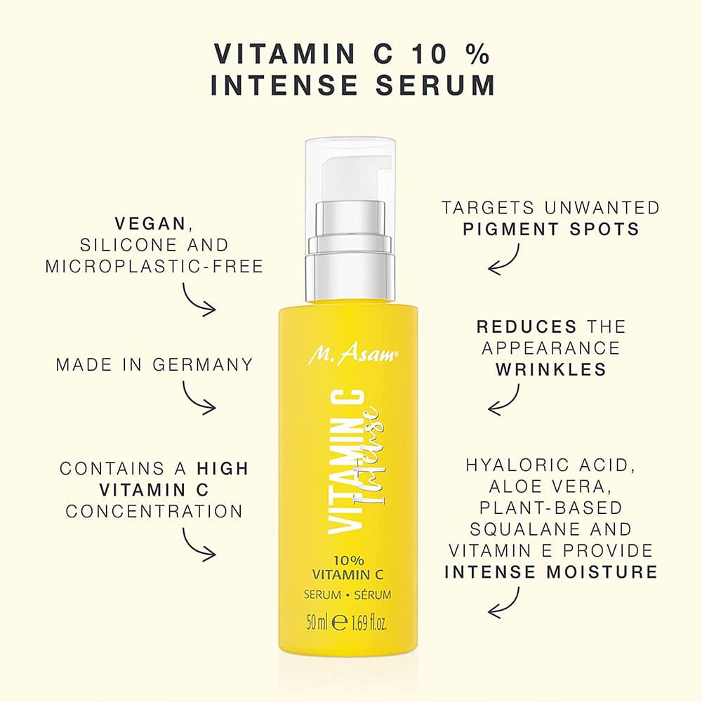 سرم مغذی ویتامین سی 10 درصد ام آسام اصل آلمان M.ASAM Vitamin C Intense Serum with 10% Vitamin C 50ml — تصویر ۴