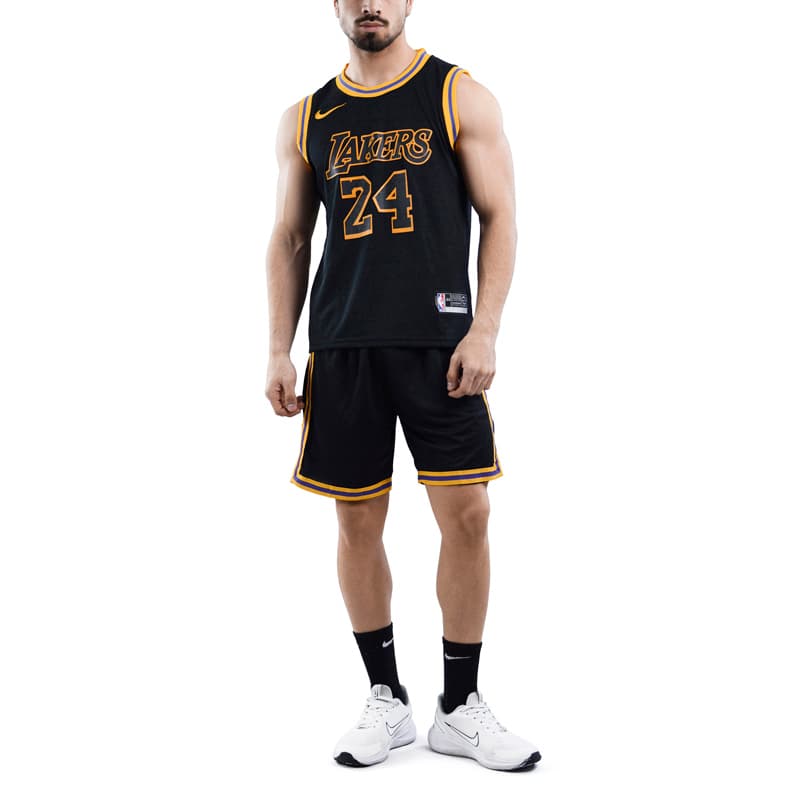 ست رکابی و شلوارک بسکتبالی لیکرز مدل Nike-DRI FIT-4L1128 مشکی