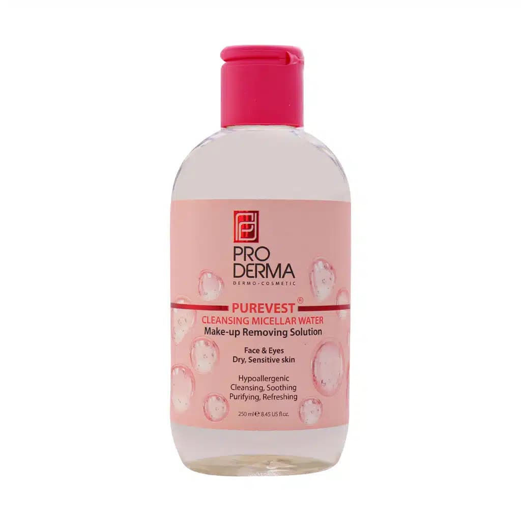 محلول پاک کننده آرایش پرودرما مناسب پوست خشک و حساس 250ml — تصویر ۳