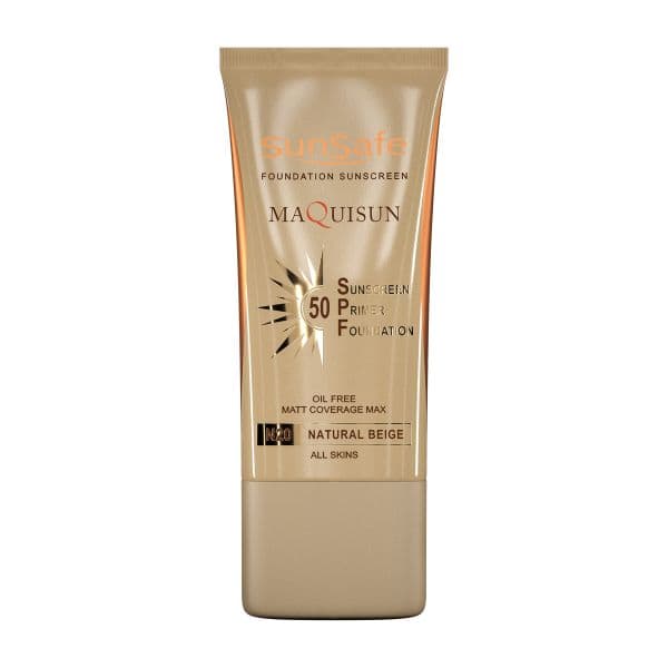 ضدآفتاب کرم پودری و پرایمری SPF50 بژ طبیعی N20 سان سیف 40ml