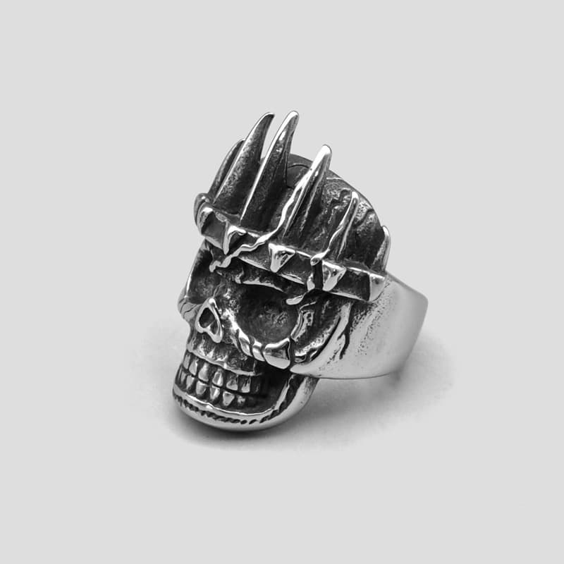 انگشتر اسکلتی پادشاه مدل King of Skulls کد Njd-794 — تصویر ۴