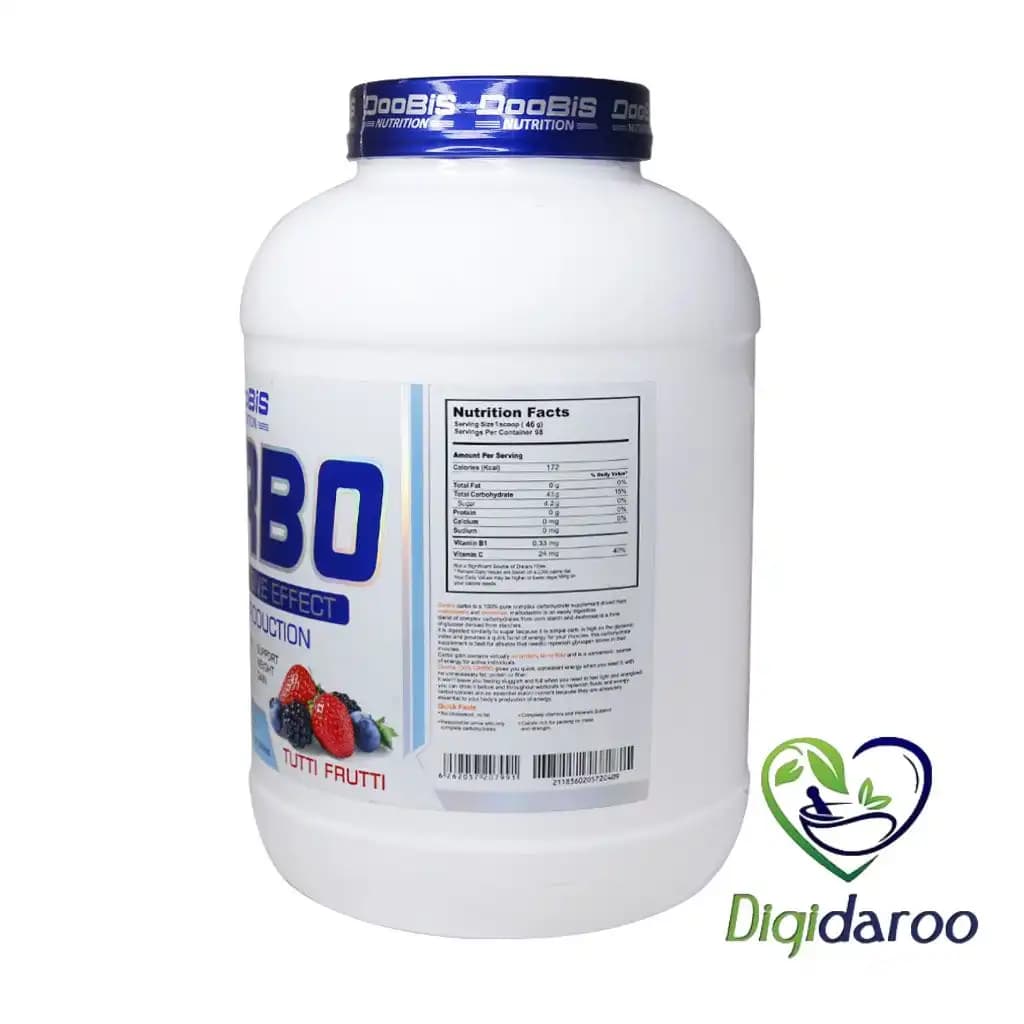پودر کربو انرژی پروداکشن دوبیس 4500 گرمی توتی فروتی — تصویر ۳