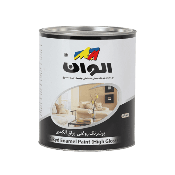 رنگ روغنی سفید براق الوان گالن 4 کیلویی | پوشش بالا و کیفیت عالی برای سطوح گچی، آهنی و سیمانی