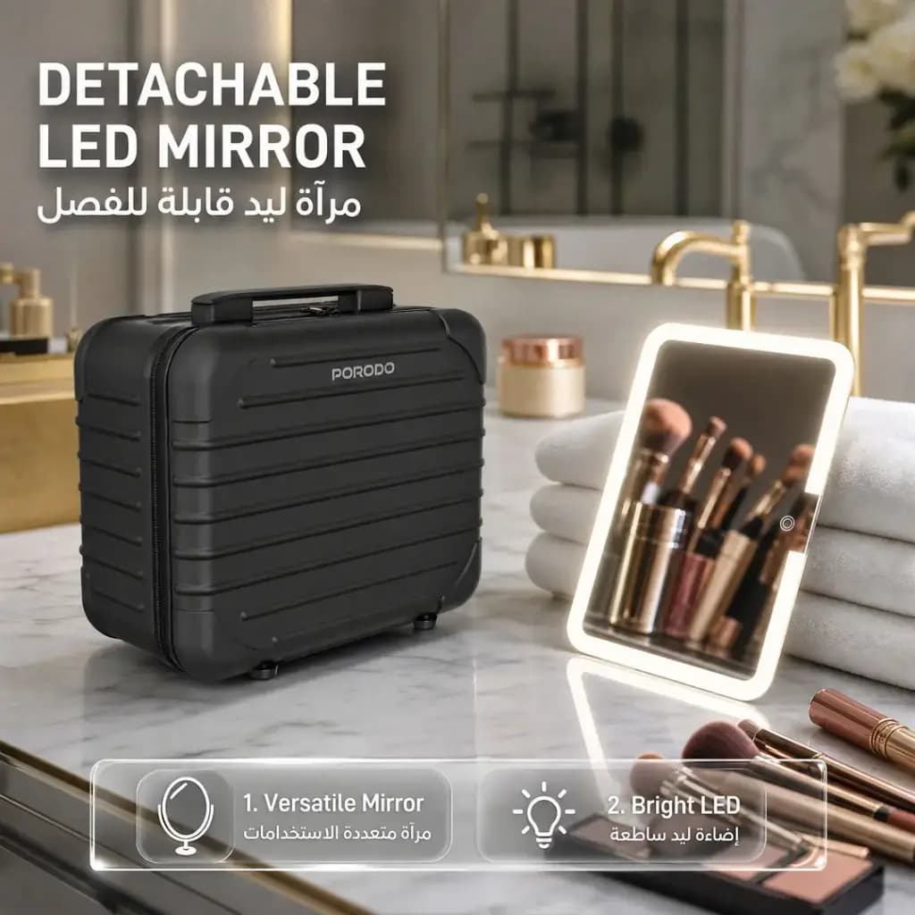 کیف لوازم آرایش پرودو رینگ لایت دار مدل MAKEUP BAG WITH DETACHABLE — تصویر ۷