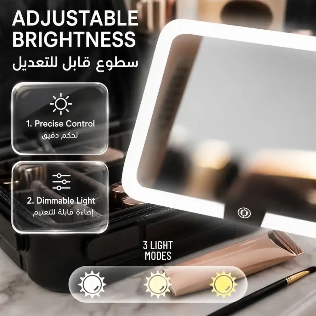 کیف لوازم آرایش پرودو رینگ لایت دار مدل MAKEUP BAG WITH DETACHABLE — تصویر ۸