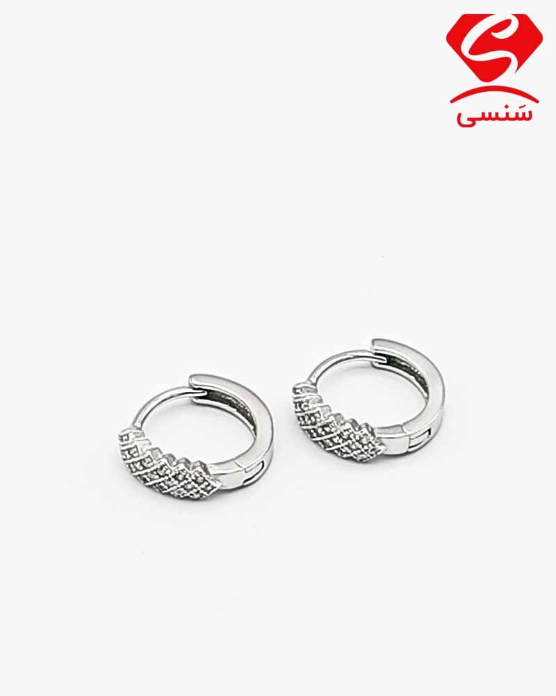 گوشواره نقره حلقه ای پرنس — تصویر ۴