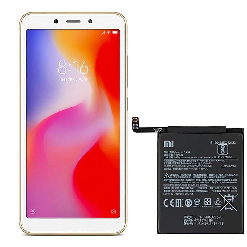 باتری گوشی Xiaomi Redmi 6A مدل BN37 — تصویر ۲