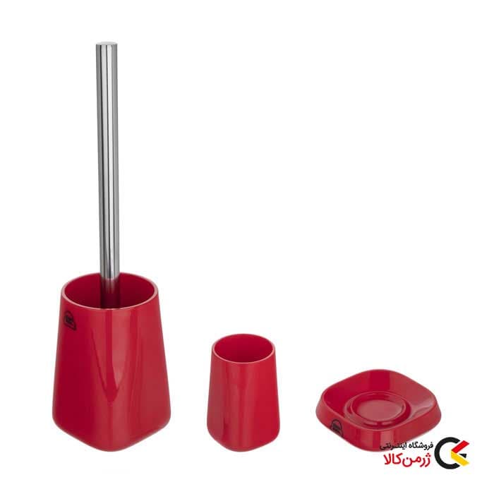ست سرویس بهداشتی سه تکه پلاستیکی Ruby Red کلین ولکه