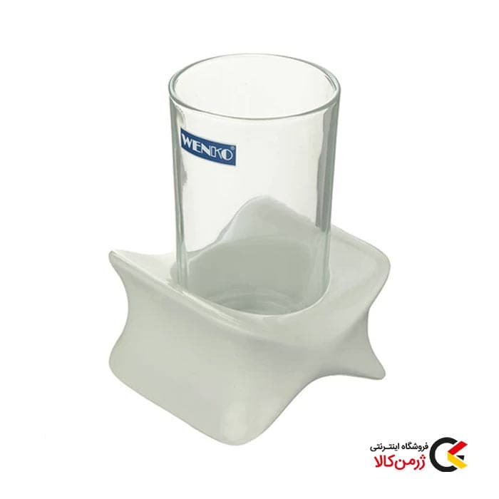جا مسواکی سرامیکی مدل X-Form برند ونکو طرح فانتزی سفید