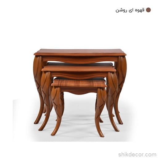 میز عسلی مدل پیچک مجموعه سه عددی — تصویر ۳