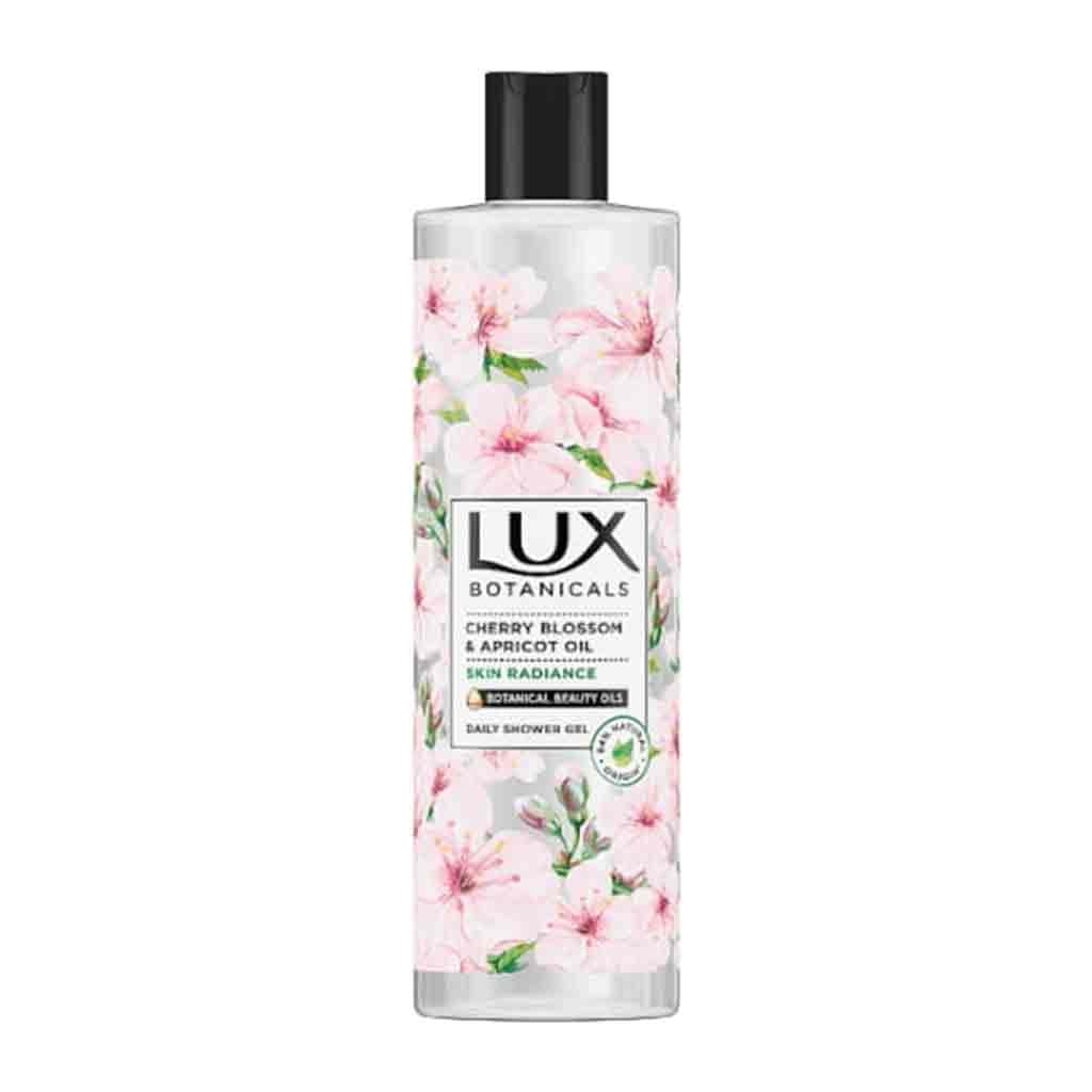 ژل دوش لوکس مدل شکوفه‌های گیلاس و زردآلو (Lux Skin Radiance Cherry Blossom & Apricot) حجم ۵۰۰ میلی‌لیتر