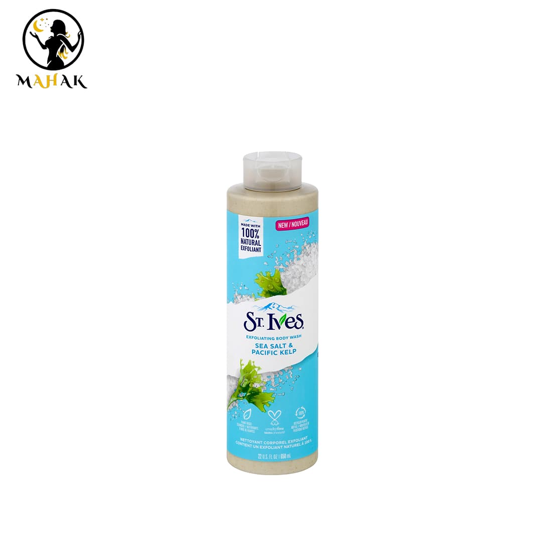 شامپو بدن سینت ایوز مدل نمک دریایی و جلبک اقیانوسی (St. Ives Sea Salt & Pacific Kelp) حجم ۶۵۰ میلی‌لیتر — تصویر ۴