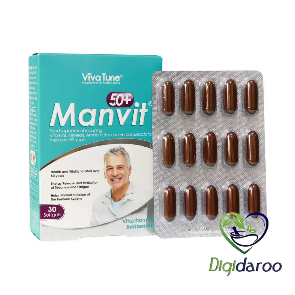 کپسول من ویت بالای ۵۰ سال (Manvit +50) ویواتیون ۳۰ عددی — تصویر ۵