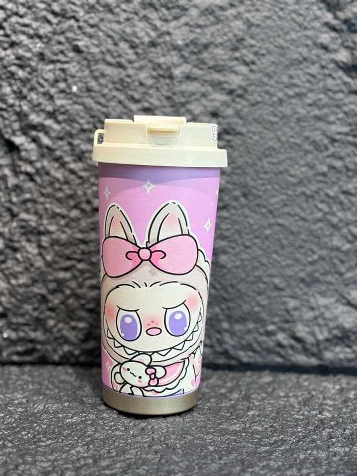 تراول ماگ استیلی طرح لبوبو caka coffee cup کد 1727 — تصویر ۷