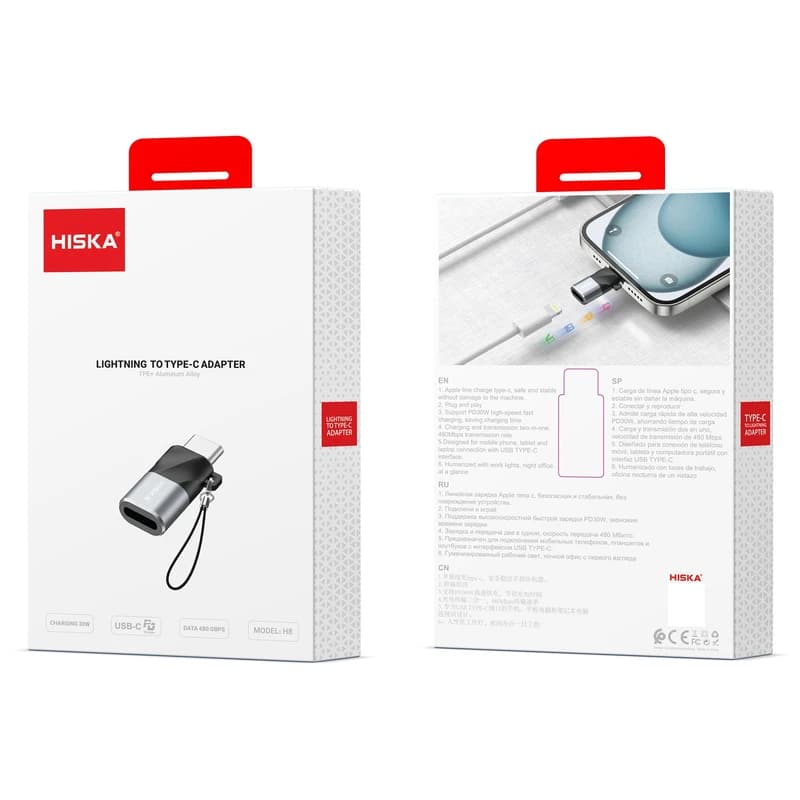 مبدل OTG لایتنینگ به USB-C هیسکا مدل H8 — تصویر ۹