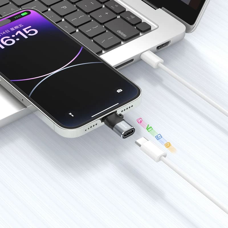 مبدل OTG USB-C به لایتنینگ هیسکا مدل H7 — تصویر ۶