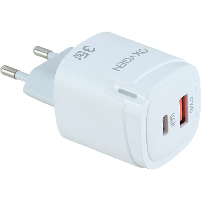شارژر دیواری اکسیژن مدل CH7 توان 35 وات دو پورت — تصویر ۱۰