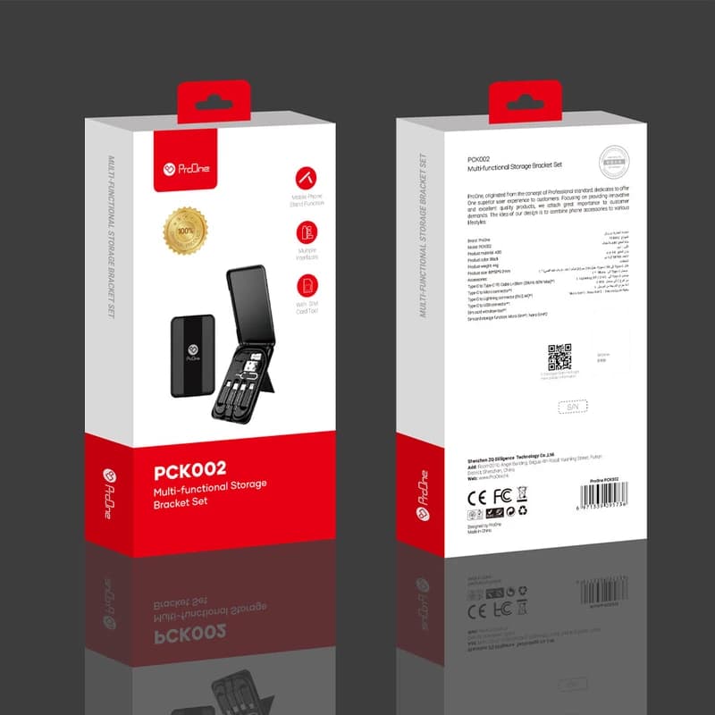 کابل تبدیل USB-C به USB-C / لایتنینگ / USB / microUSB پرووان مدل PCK002 طول 0.28 متر — تصویر ۱۰