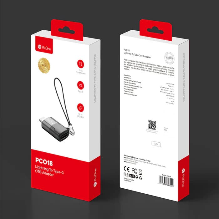 مبدل USB-C به لایتنینگ پرووان مدل PCO18 — تصویر ۵