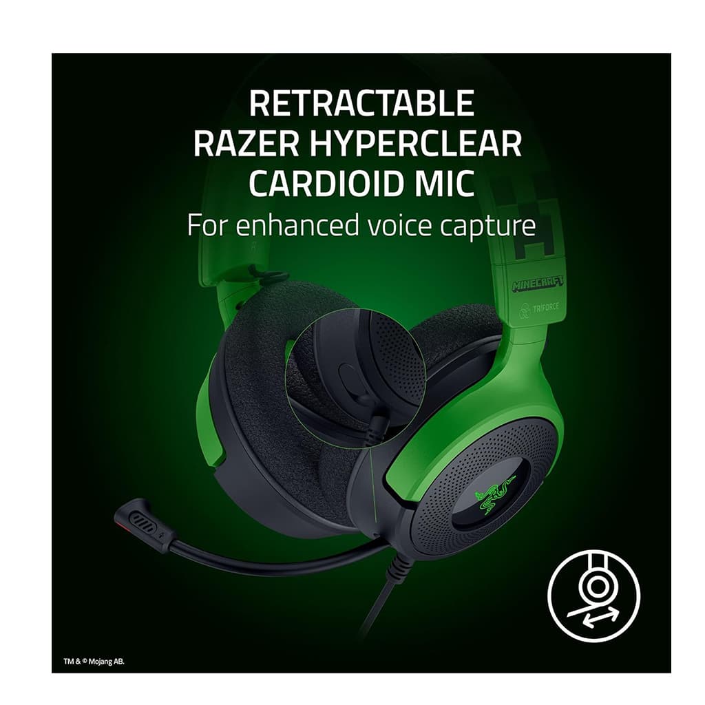 هدست گیمینگ ریزر مدل RAZER KRAKEN V4 X MINECRAFT ED رنگ مشکی — تصویر ۵