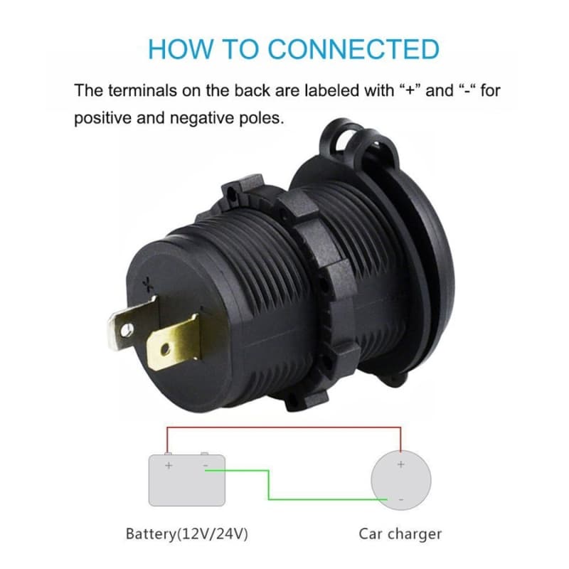 شارژر USB خودرویی روپنلی QC3.0 + Type-C با نمایشگر ولتاژ و کلید ON/OFF — تصویر ۵