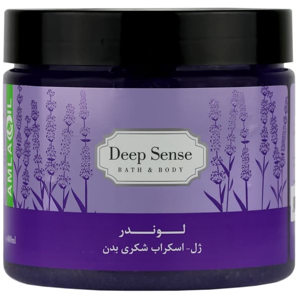 ژل اسکراب شکری بدن دیپ سنس مدل لوندر حجم 400 میل