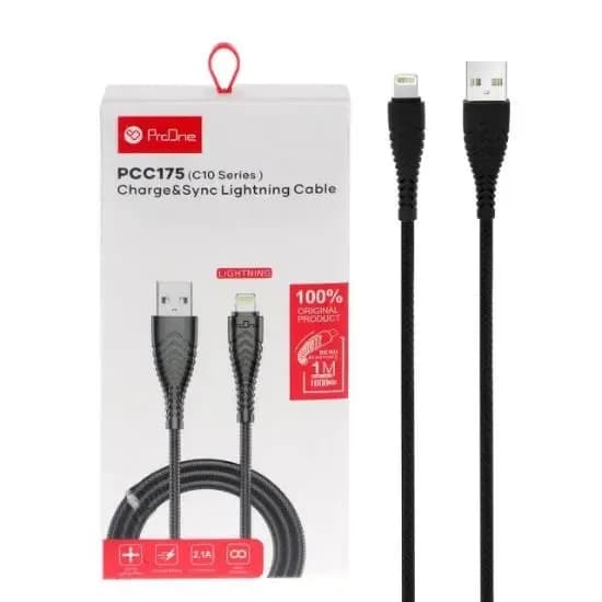 کابل شارژ لایتنینگ پرووان مدل PCC175 به طول 1 متر